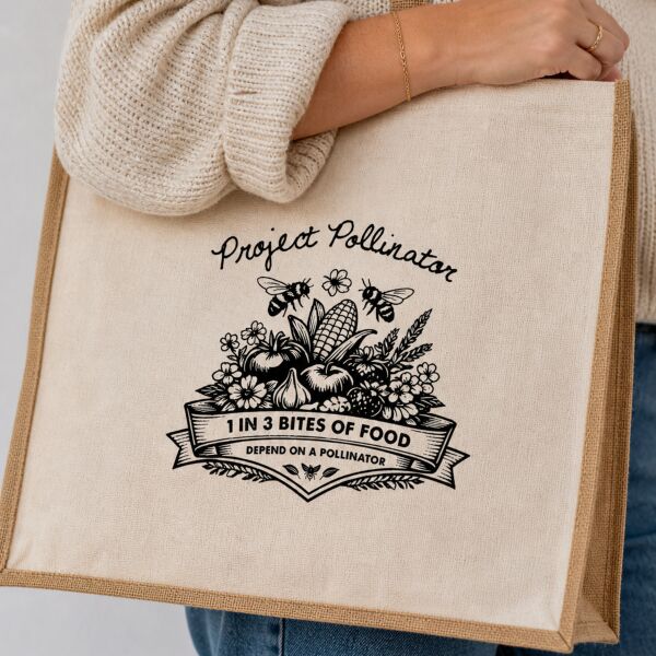 Project Pollinator - Jute/Cotton Market Shopper Tote Thumbnail